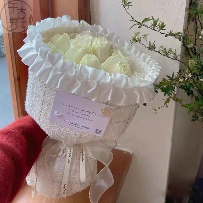 鮮花包裝花藝裙邊