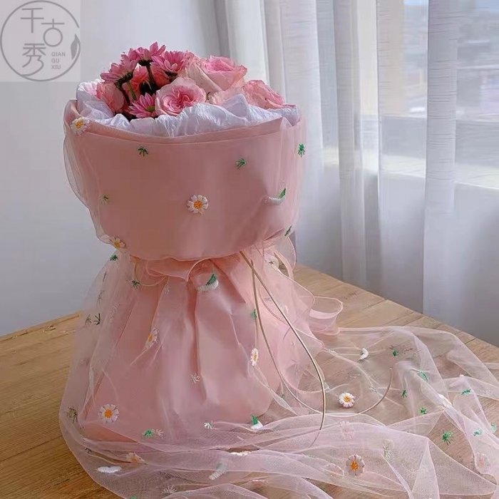 刺繡小雛菊~櫻落紗