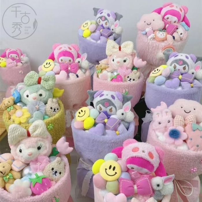 小香風成品花束趴趴熊